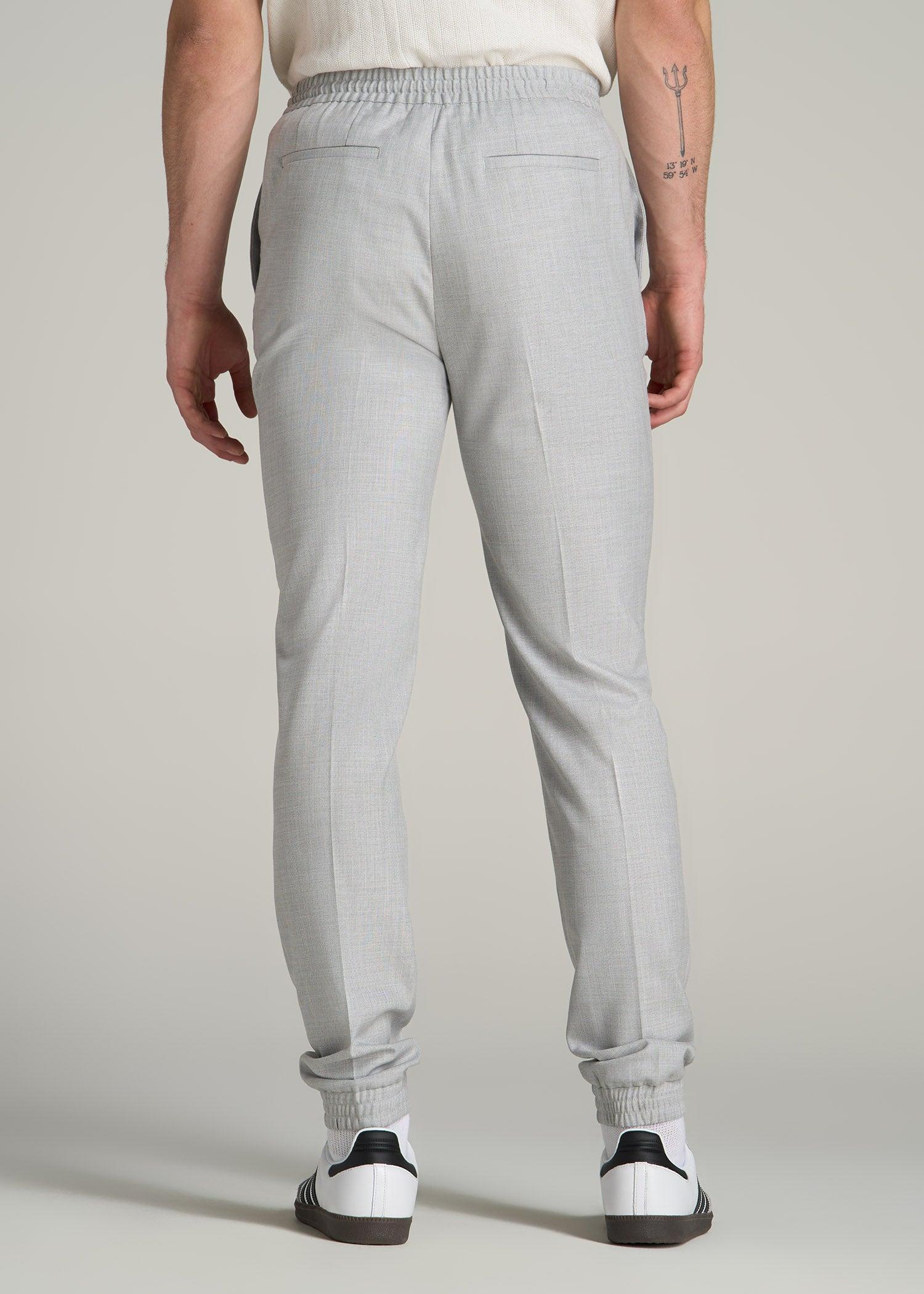 Jogger Dress Pants for Tall Men in Silver Grey Male Product Image