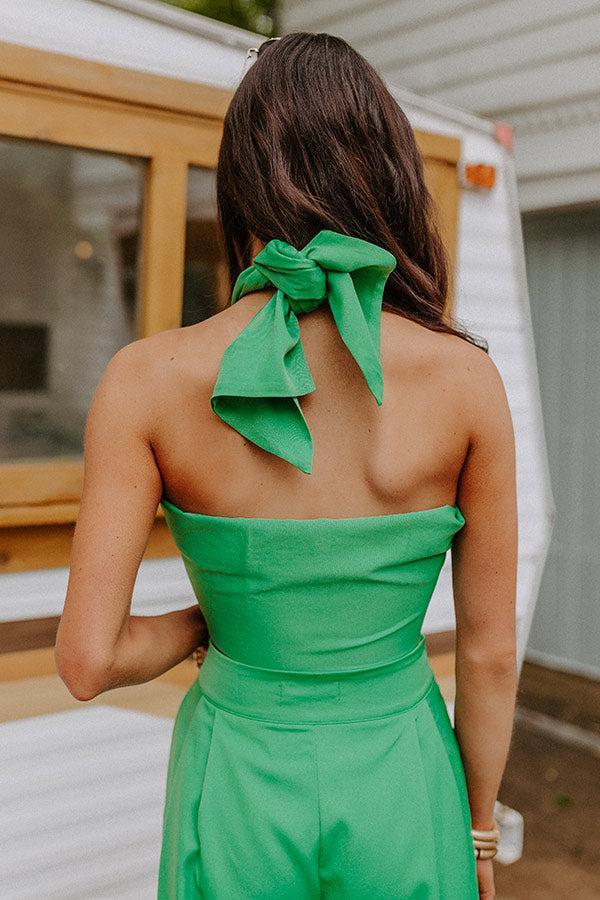 Nearly Famous Wrap Top In Green Product Image