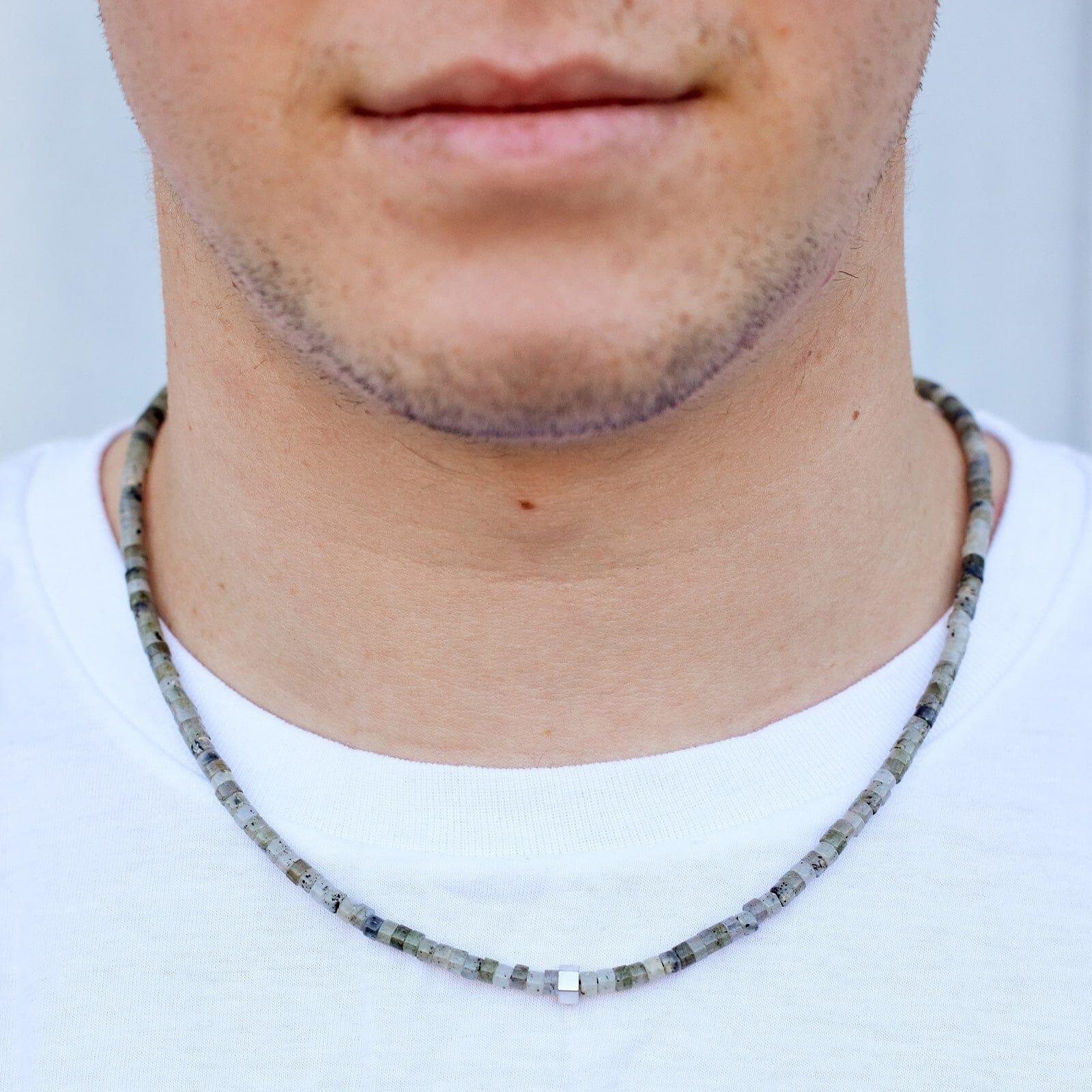 Men's Stone Bead Necklace Male Product Image