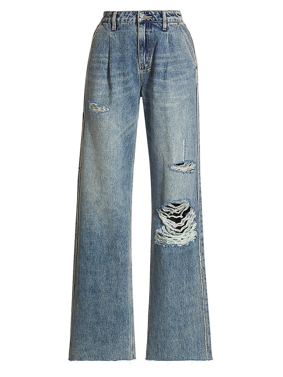 Womens Paradise Lost Low-Rider Tuck Frayed Jeans Product Image