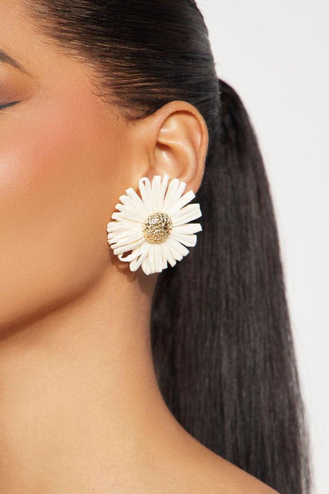 Sunflower Icon Earrings - Ivory Product Image