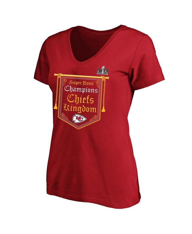 Womens Fanatics Red Kansas City Chiefs Super Bowl Lviii Champions Plus Size On Top V-Neck T-shirt Product Image