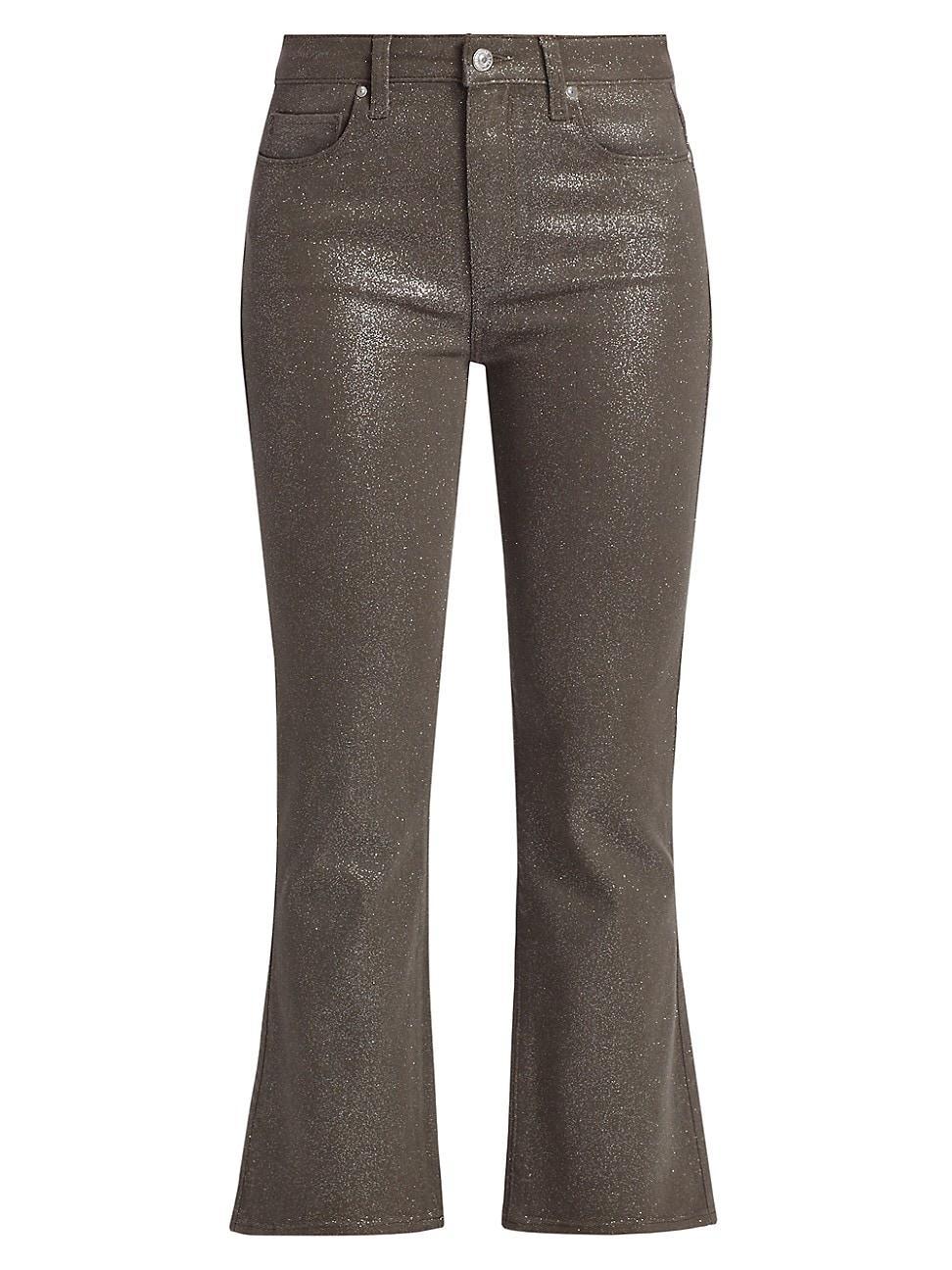 Womens Claudine Glitter Kick-Flare Jeans Product Image