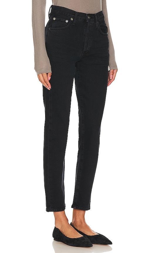 AGOLDE Austin Mid Rise Tapered Slim in Crushed - Black. Size 32 (also in 33, 34). Product Image