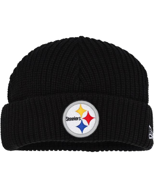 Mens New Era Pittsburgh Steelers Fisherman Skully Cuffed Knit Hat Product Image