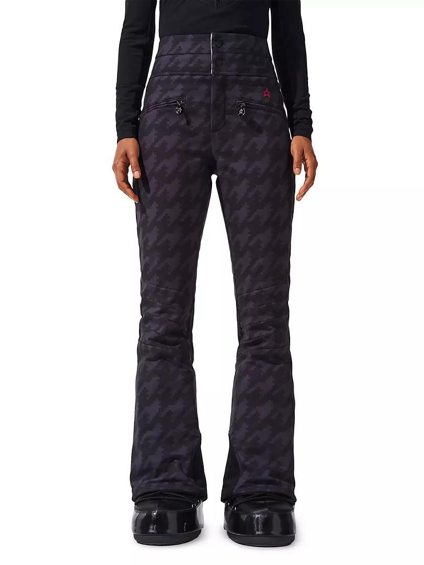 Aurora Houndstooth High-Rise Flared Ski Pants Product Image