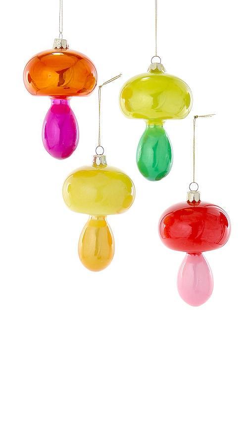 DEKOANHÄNGER CODY FOSTER & CO COLOR BLOCK SPINDLE MUSHROOM ORNAMENT SET OF 4 Product Image