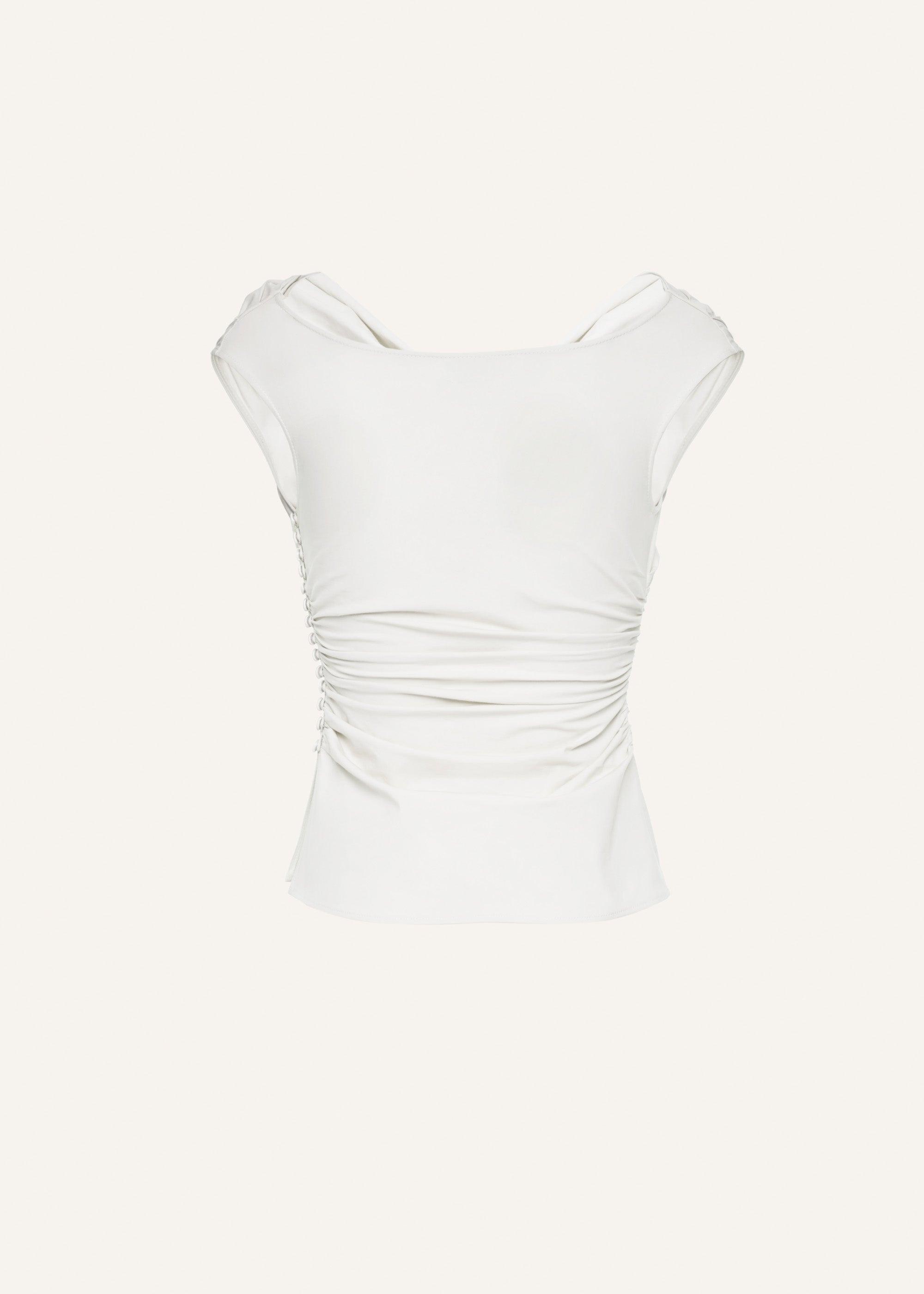 Off shoulder draped top in white product image