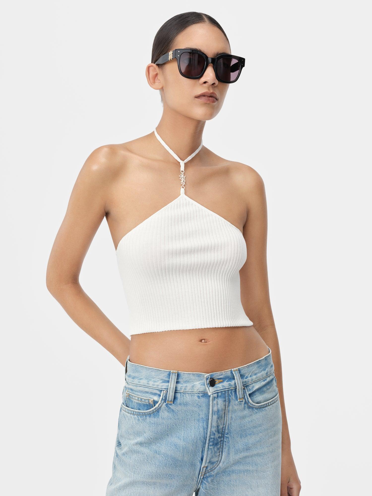 WOMEN - WOMEN'S AMIRI STACKED HALTER TOP - Alabaster Female Product Image