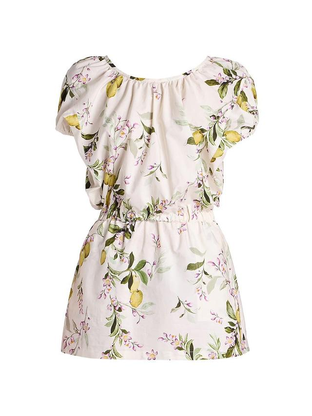 Womens Botanical-Print Cotton Minidress Product Image