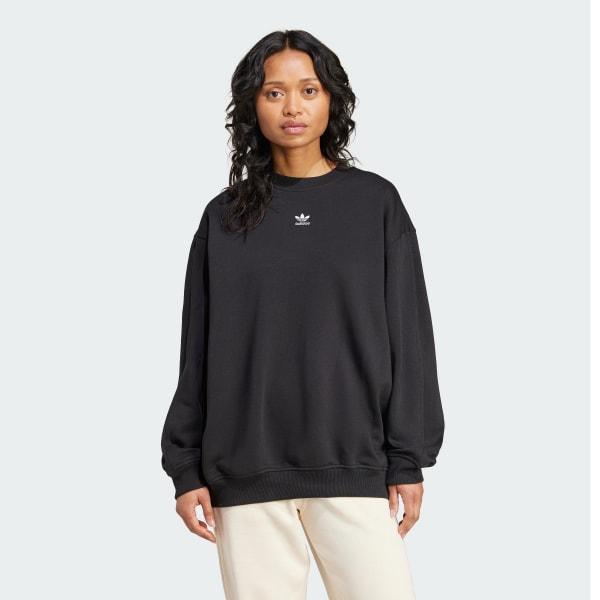 Essentials Fleece Long Oversized Crew Sweatshirt Product Image