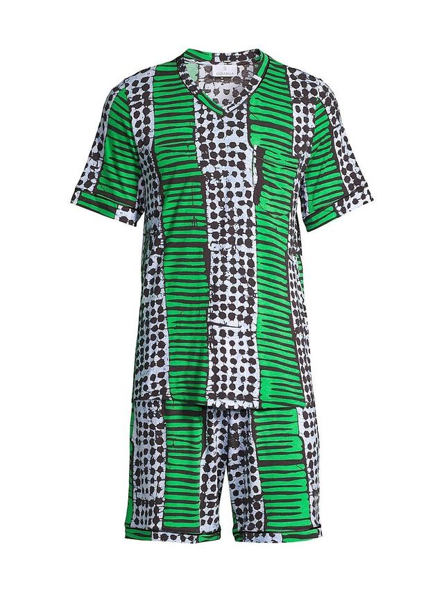 Mens Bella Abstract Cotton-Blend Pajamas Product Image