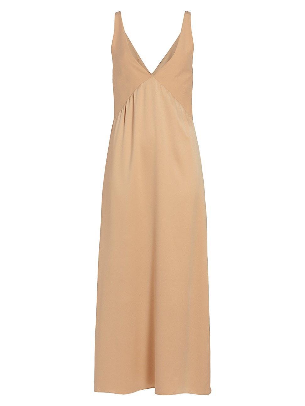 Womens V-Neck Silk Gown Product Image