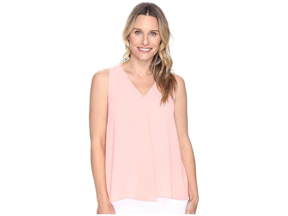 Vince Camuto Sleeveless V-Neck Drape Front Blouse (Coral Reef) Women's Blouse Product Image