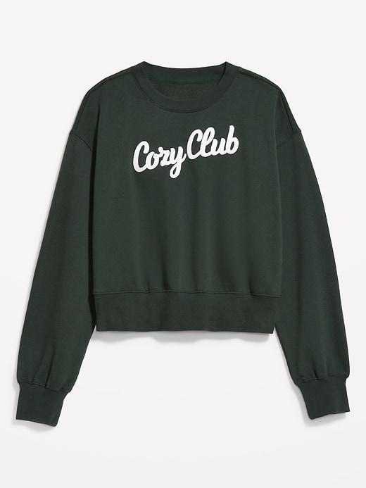 SoComfy Crop Graphic Sweatshirt Product Image