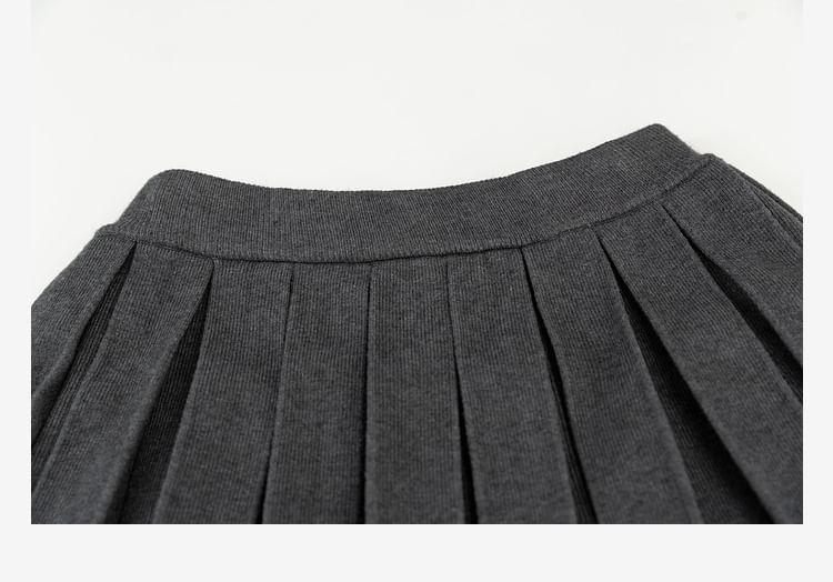 High Rise Plain Mini A-Line Skirt Product Image