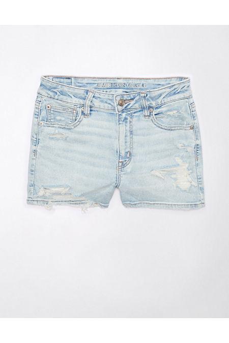 AE Next Level High-Waisted V-Rise Ripped Denim Short Short Women's Product Image