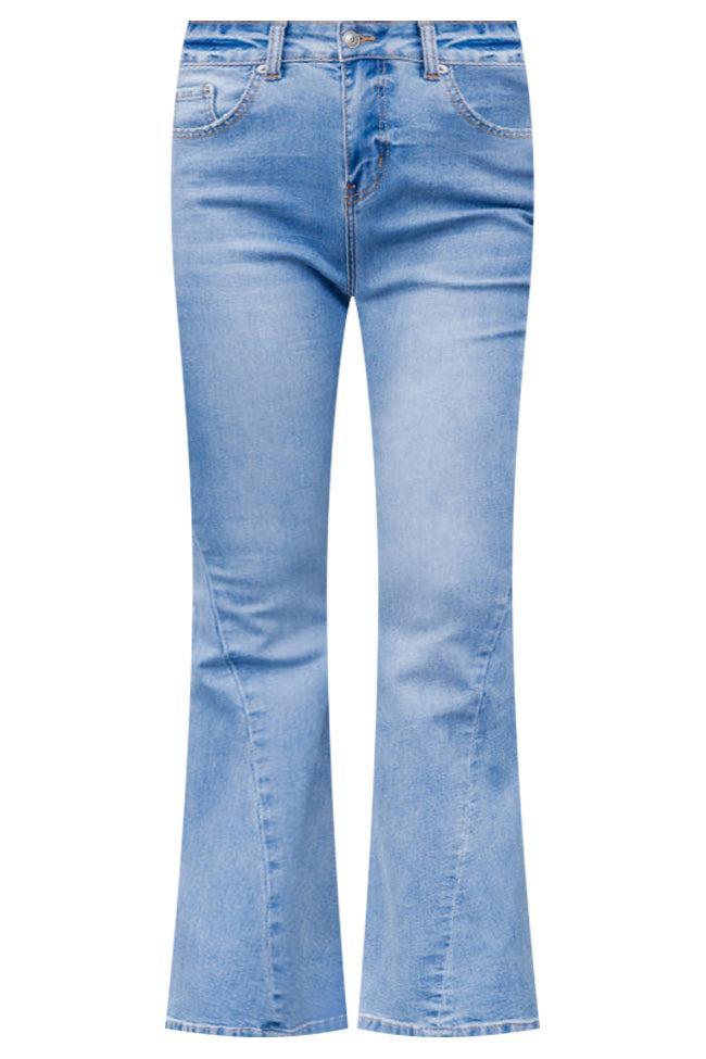 No Exceptions Medium Wash Seam Detail Flare Jeans FINAL SALE Product Image