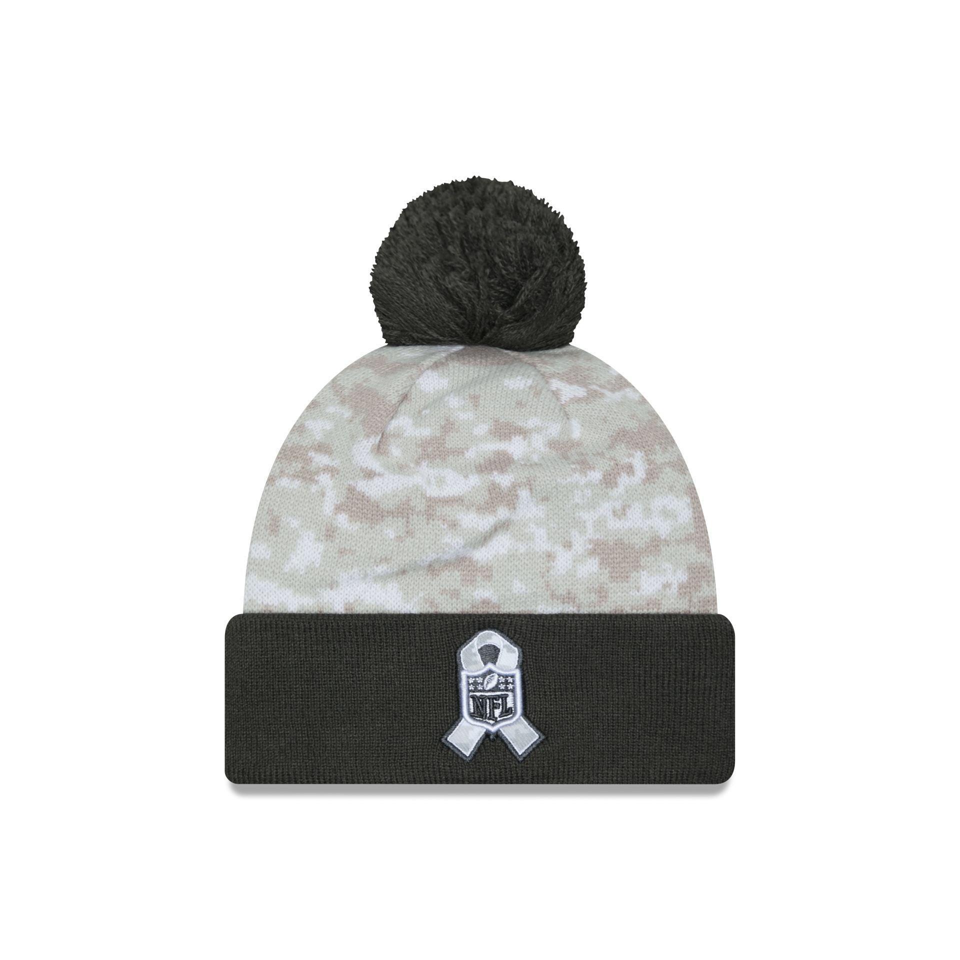 Carolina Panthers 2024 Salute to Service Pom Knit Hat Male Product Image