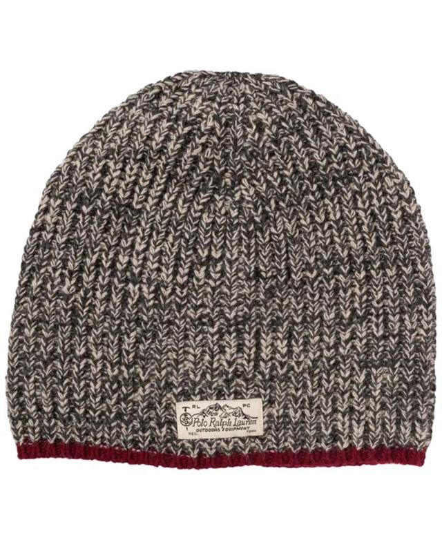 POLO RALPH LAUREN Men's Ragg Cuff Beanie In Black,cream Ragg Product Image