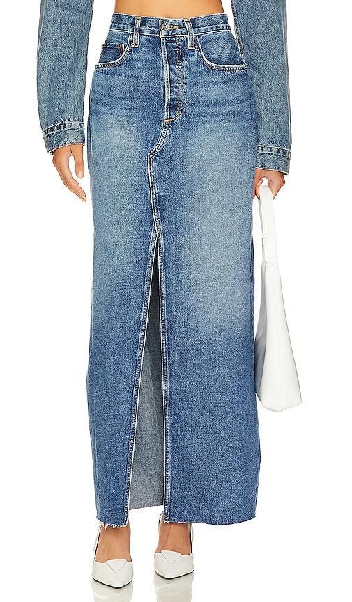 Womens Sadie Denim Maxi Skirt Product Image