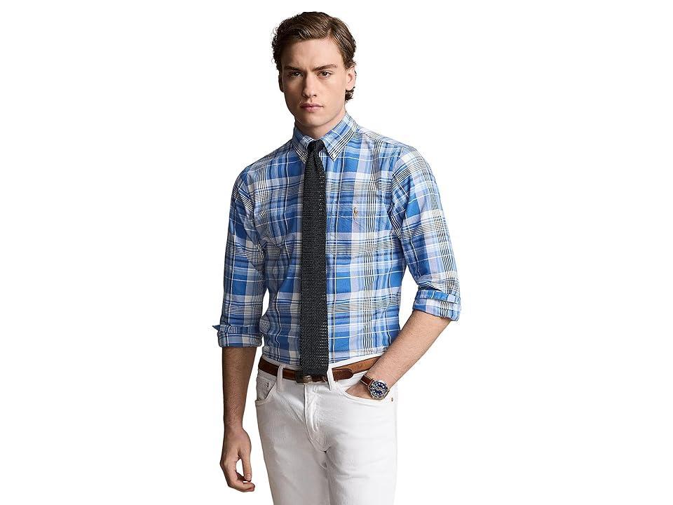 Polo Ralph Lauren Classic Fit Plaid Oxford Shirt Multi) Men's Clothing Product Image