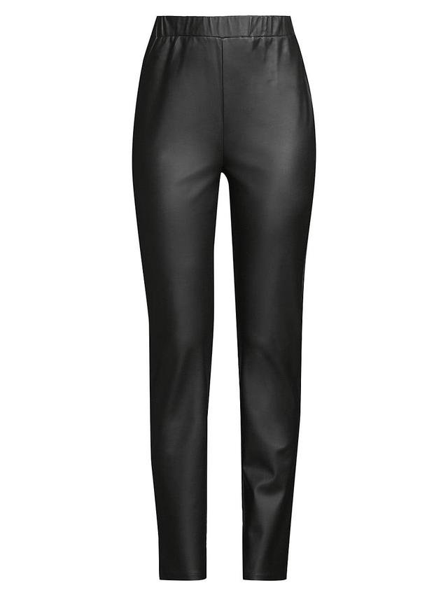 Womens Vegan Leather Leggings Product Image