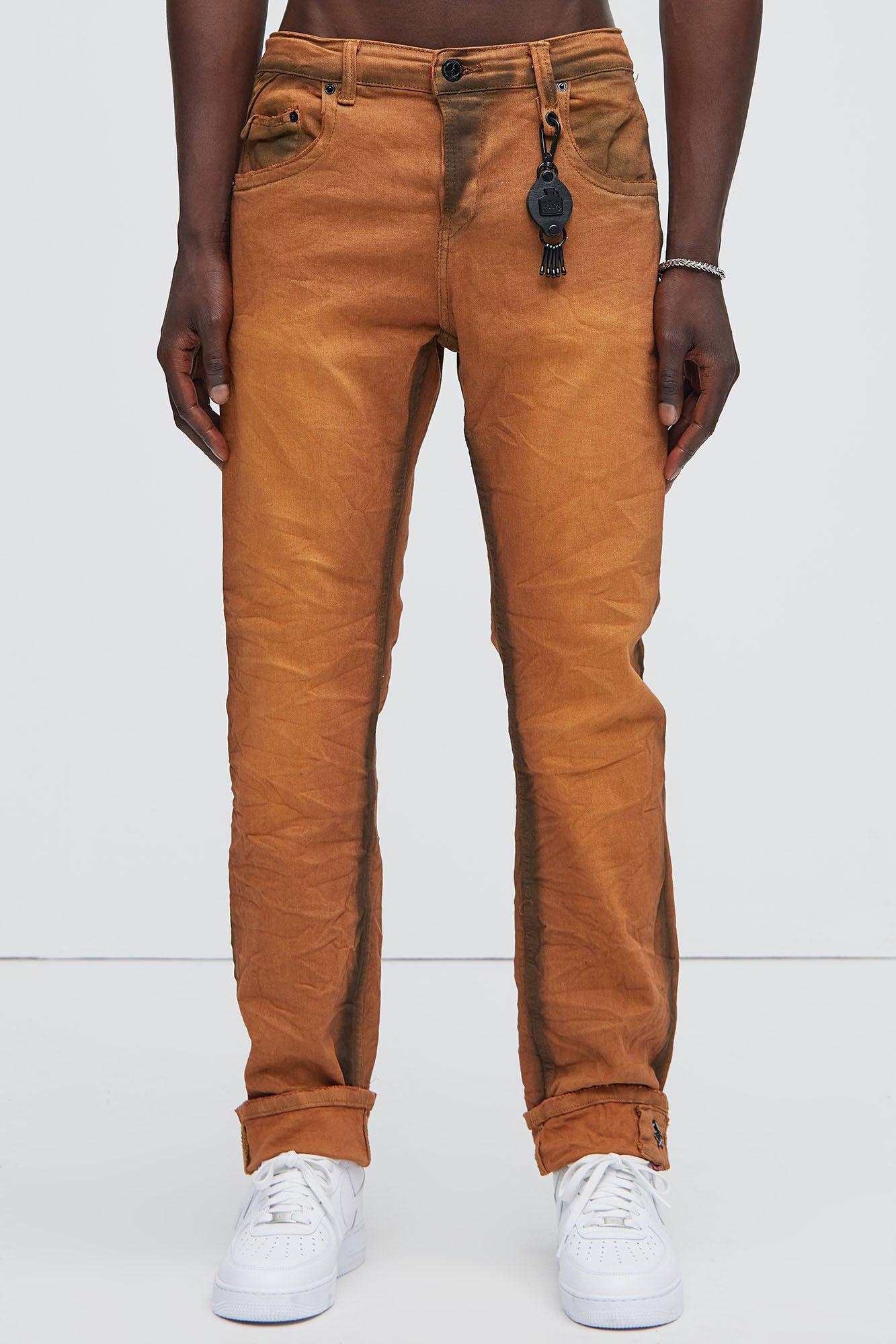 Burn Up Straight Jeans - Brown Product Image