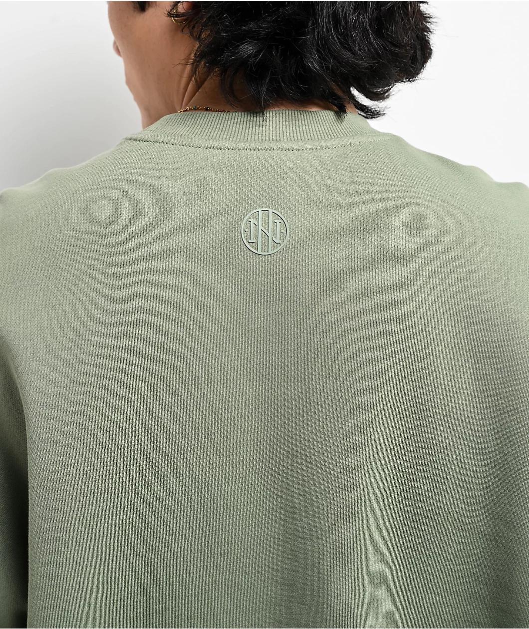 Ninth Hall Fundamentals Logo Light Green Oversized Crewneck Sweatshirt Product Image