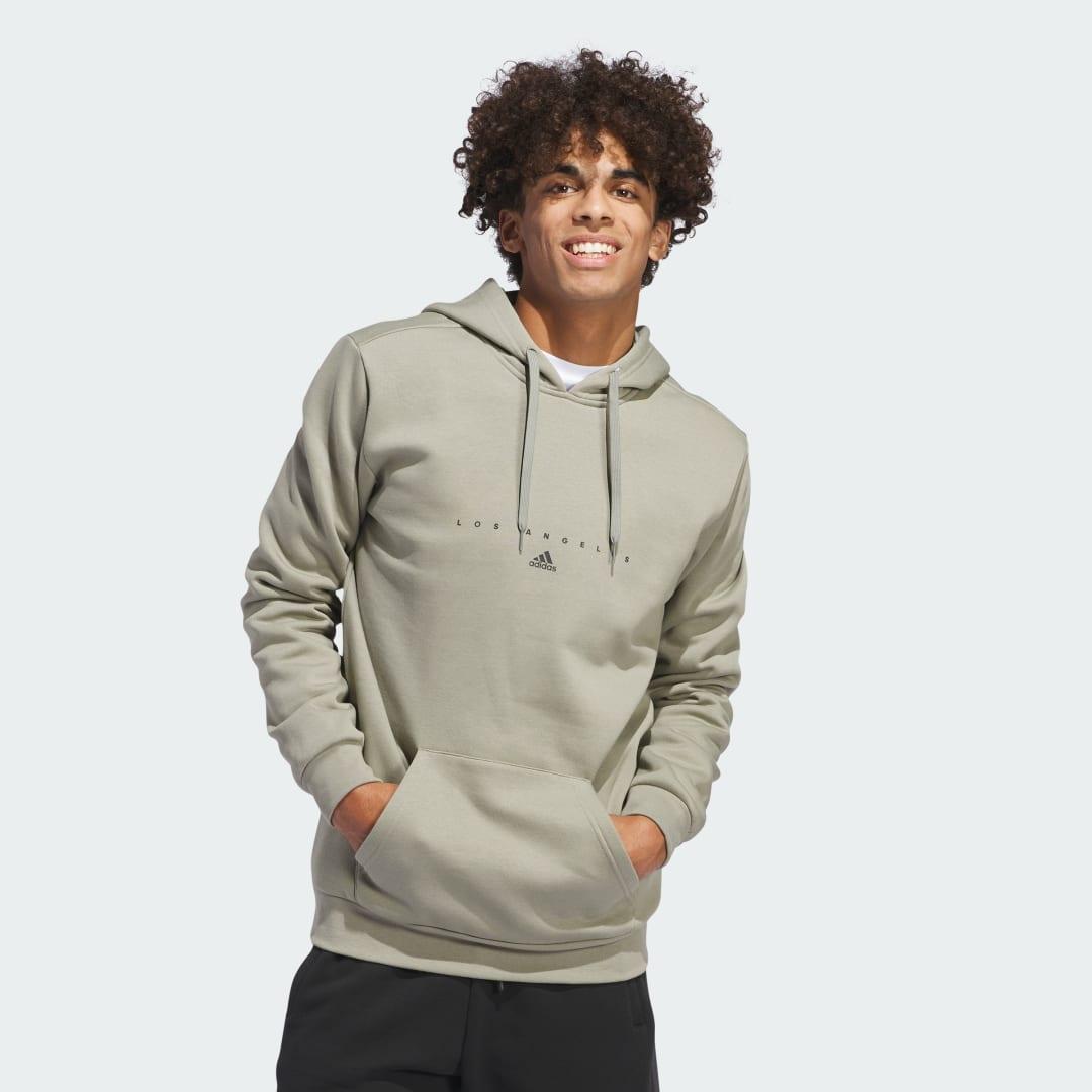 adidas LA Graphic Hoodie Black L Mens Product Image