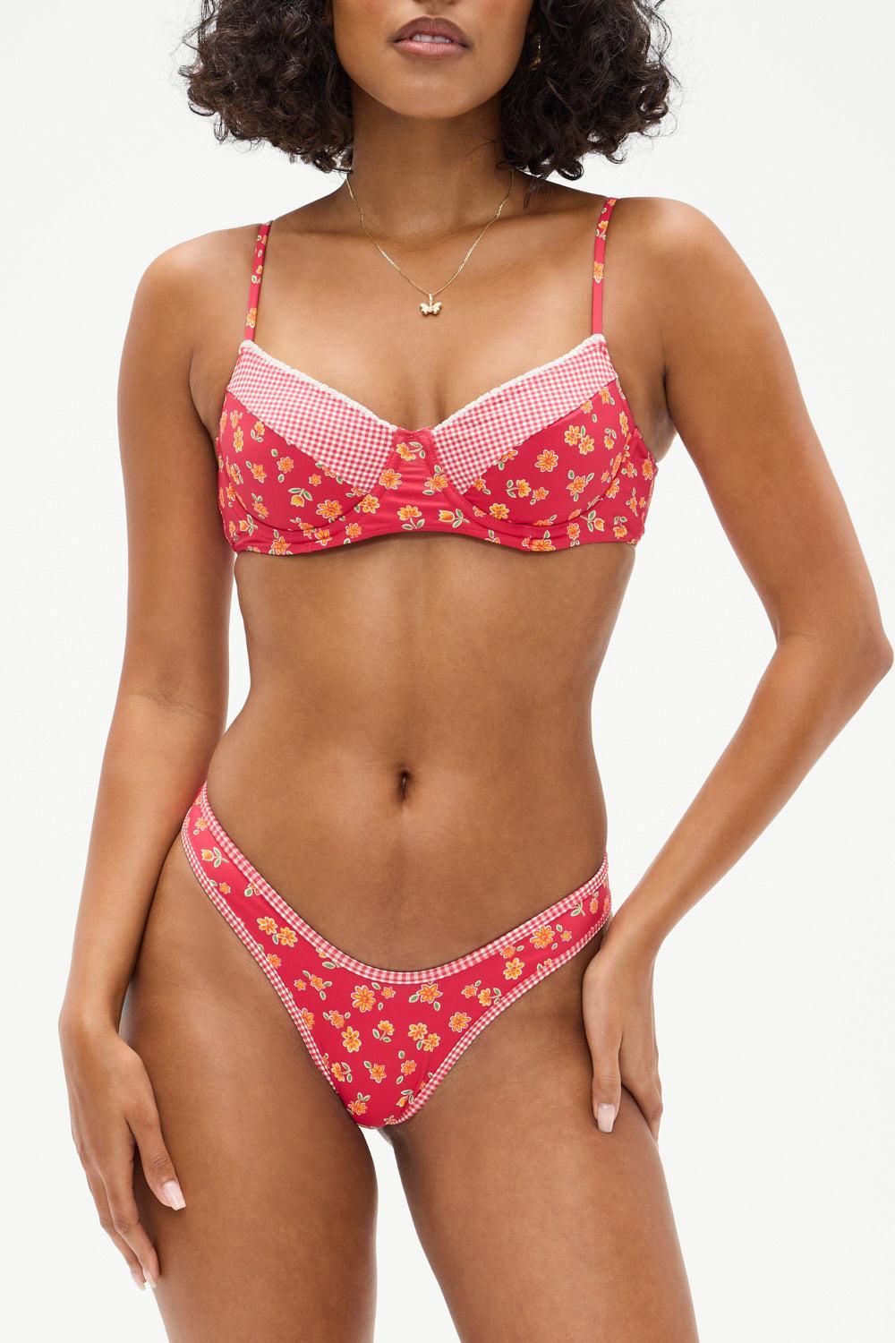 Full Moon Micro Bikini Bottom - Summer Flower Product Image