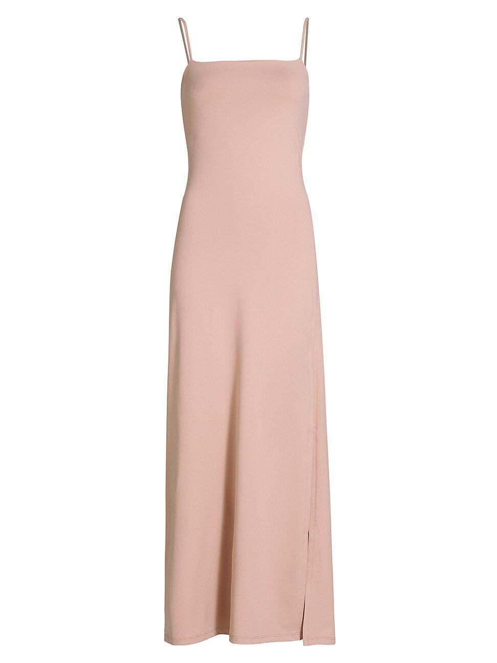 Womens Wide-Strap Flare Slit Midi-Dress Product Image