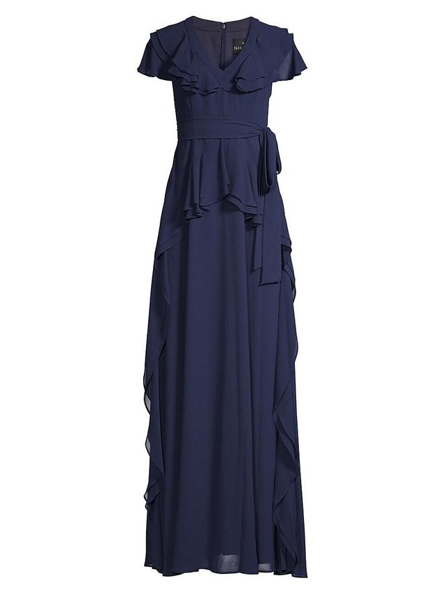 Womens Ruffle Trim Maxi Dress Product Image