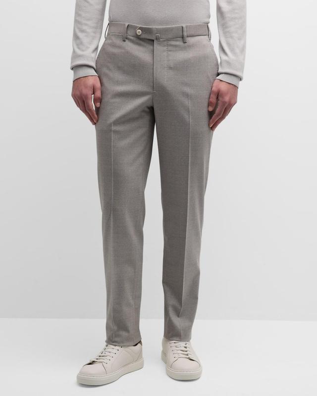 Mens Cropped Linen-Blend Pants Product Image