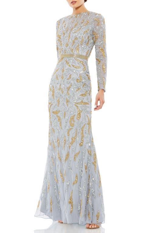 Mac Duggal Beaded Long Sleeve Gown Product Image