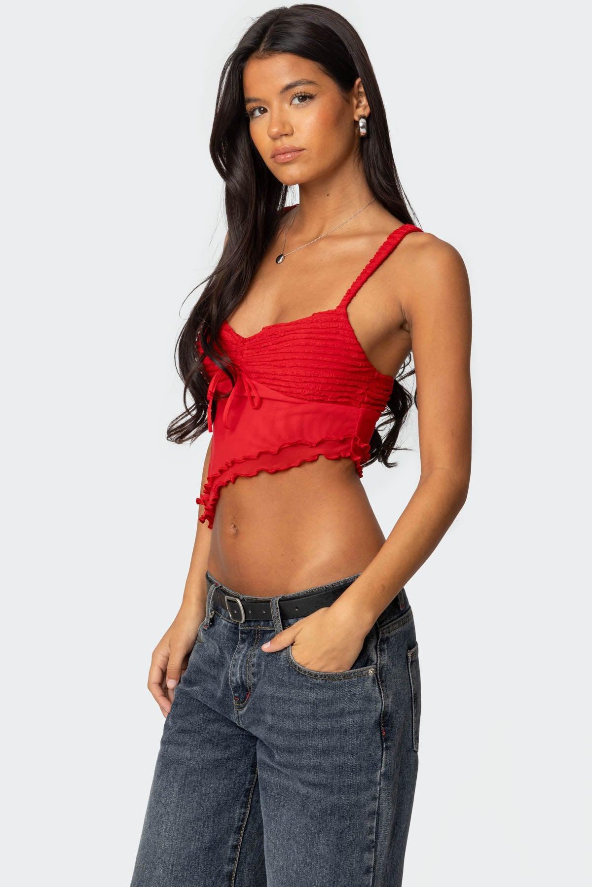 Ruffled Asymmetric Tank Top Product Image