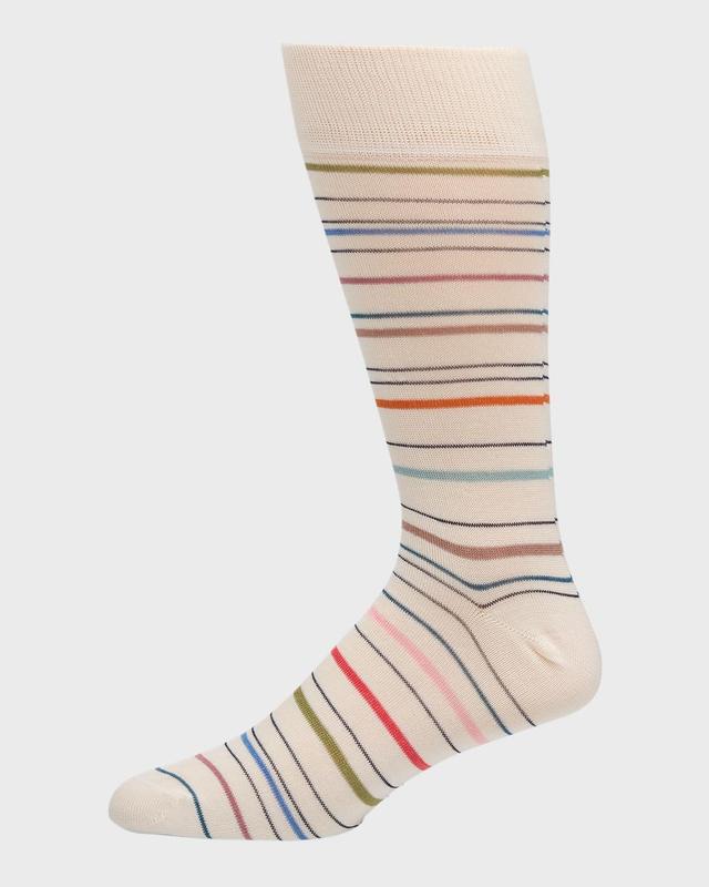 Mens Pencil Stripe Crew Socks Product Image