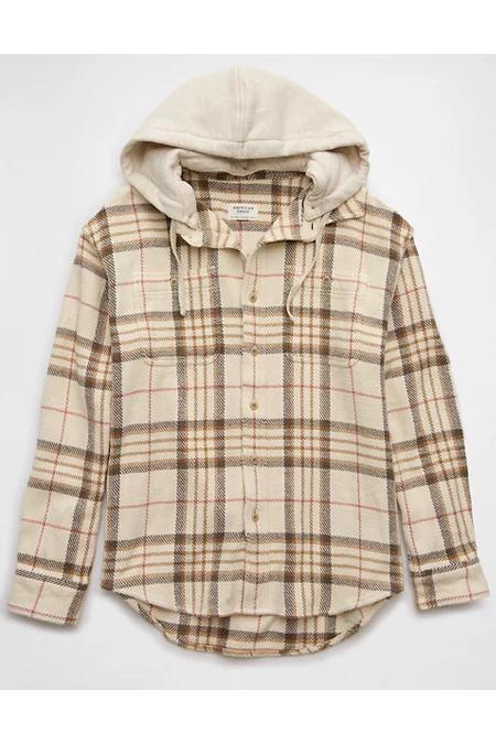 AE Hooded Flannel Shirt Mens Product Image