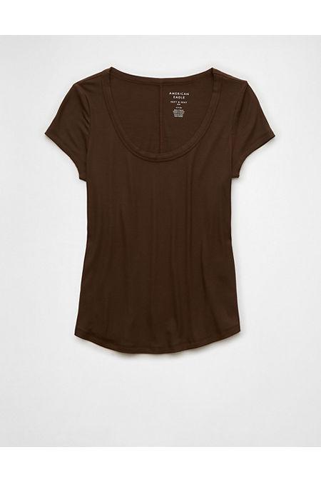 AE Soft Sexy Scoop Neck Ribbed T-Shirt Women's Product Image