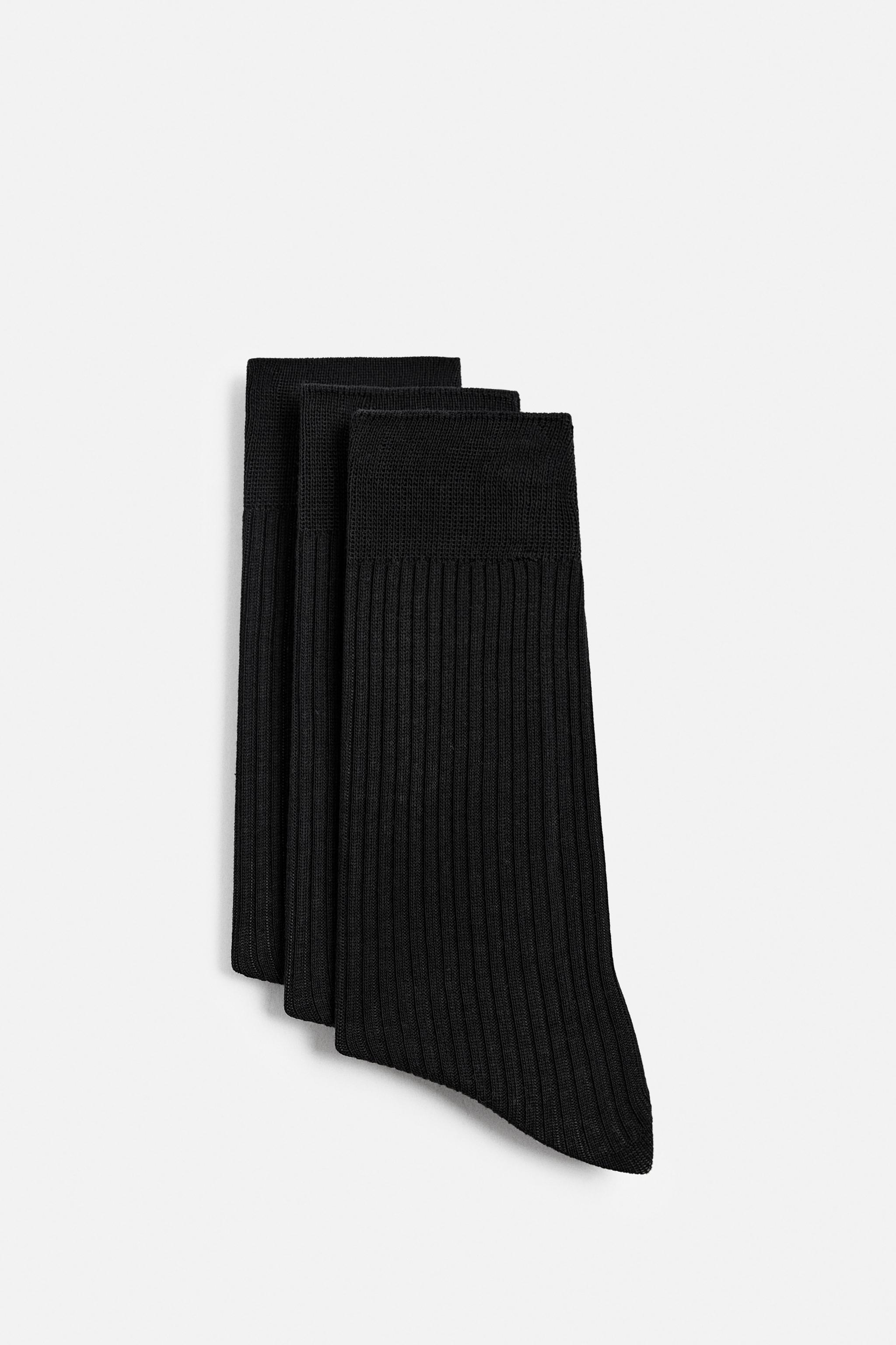 3-PACK OF MERCERIZED RIBBED SOCKS Product Image