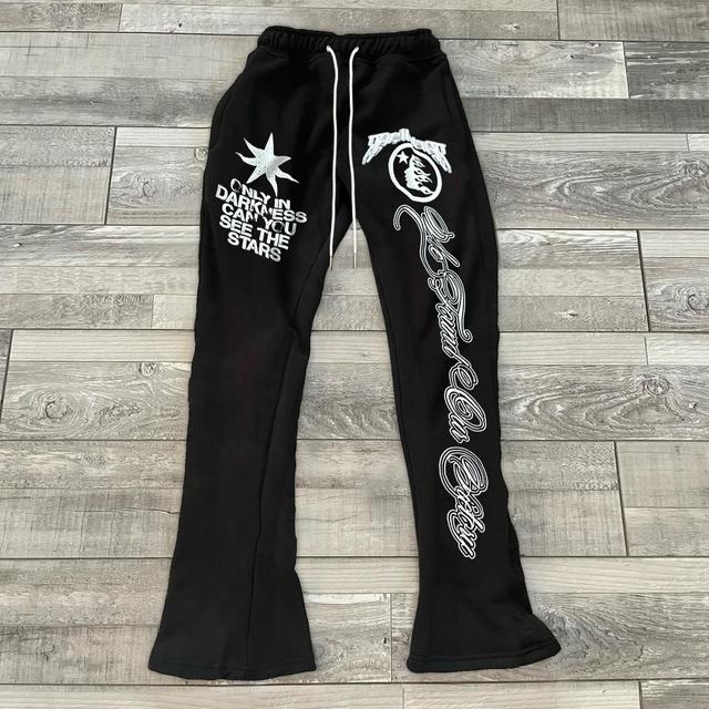 Vintage Only Darkness Can You See The Stars Graphic Stylish Casual Flared Sweatpants Product Image