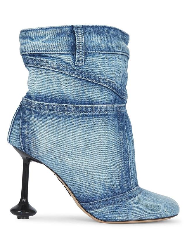 Womens Toy Panta 90MM Leather & Denim Ankle Boots Product Image