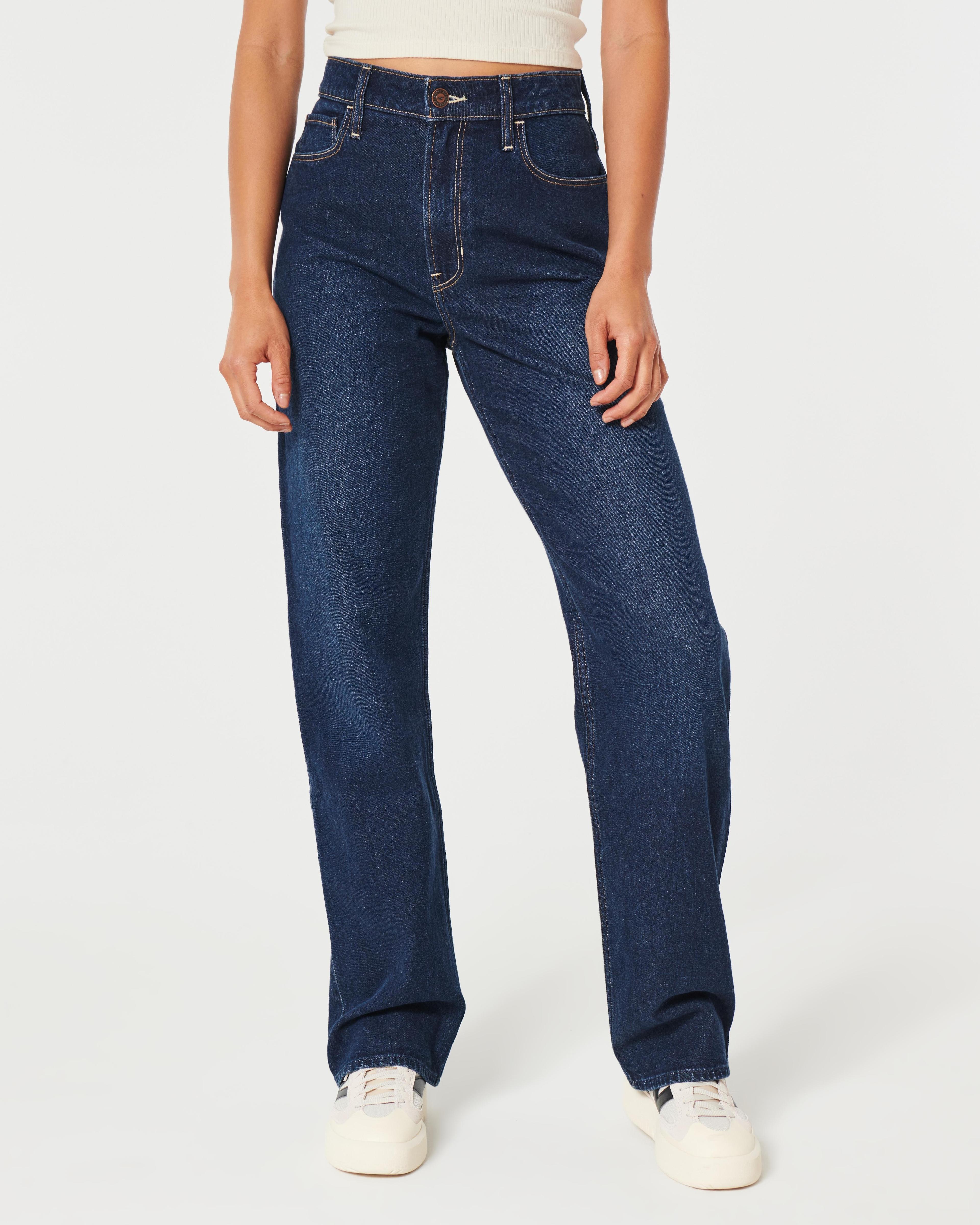 Ultra High-Rise Dark Wash Dad Jeans Product Image