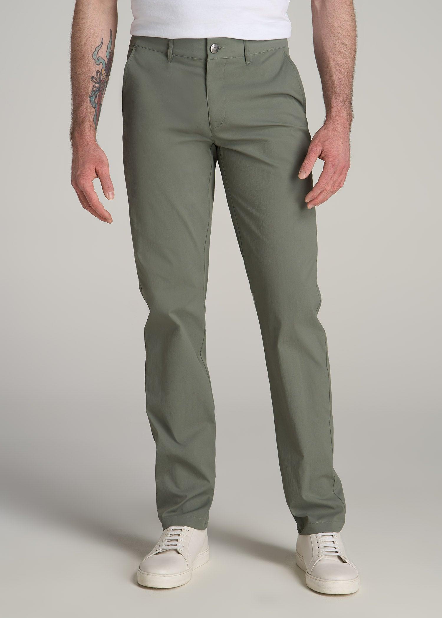 TAPERED FIT Traveler Chino Pants for Tall Men in Wreath Green Product Image