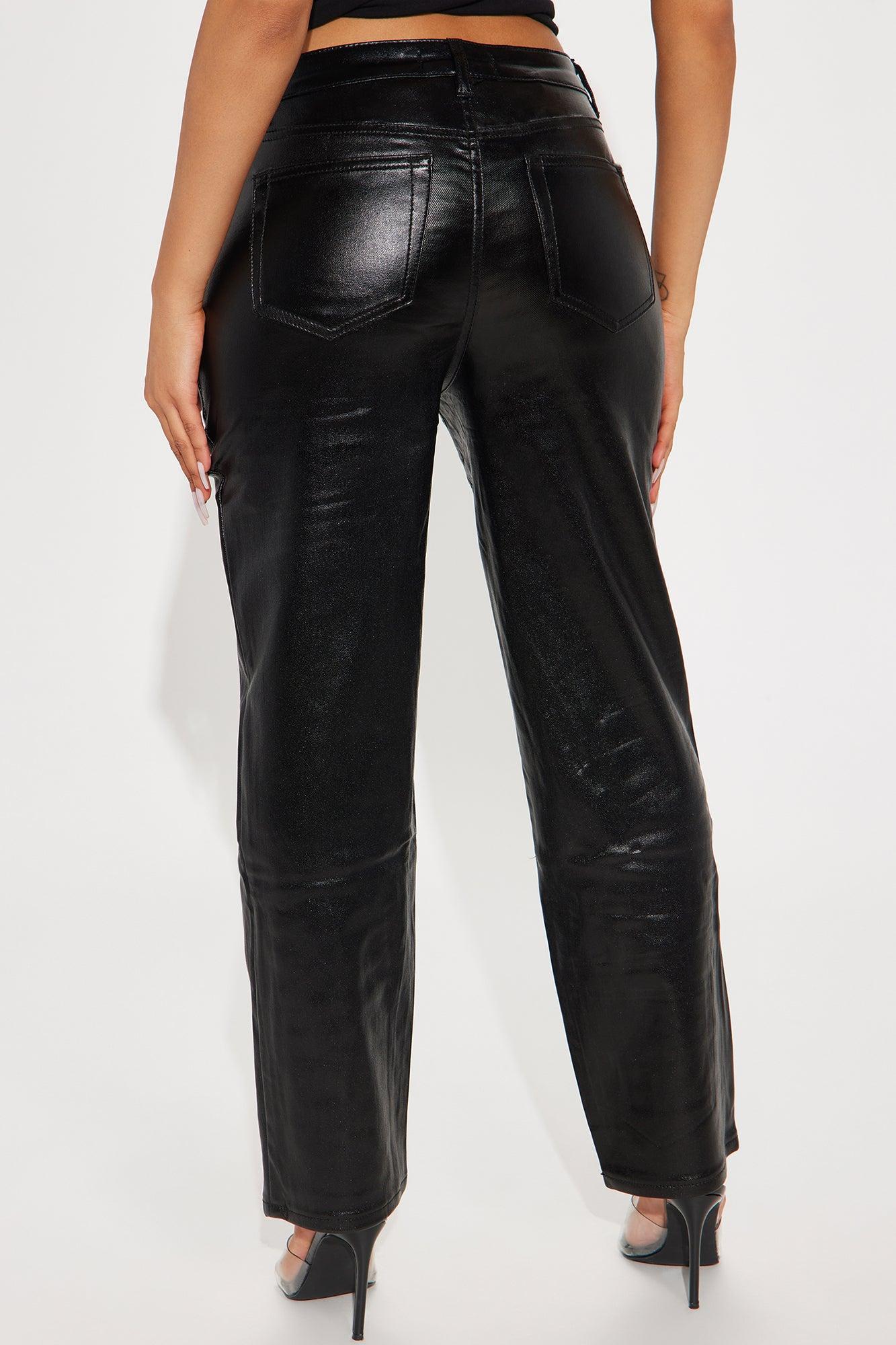 Marilyn Coated Faux Leather Pant - Black Product Image