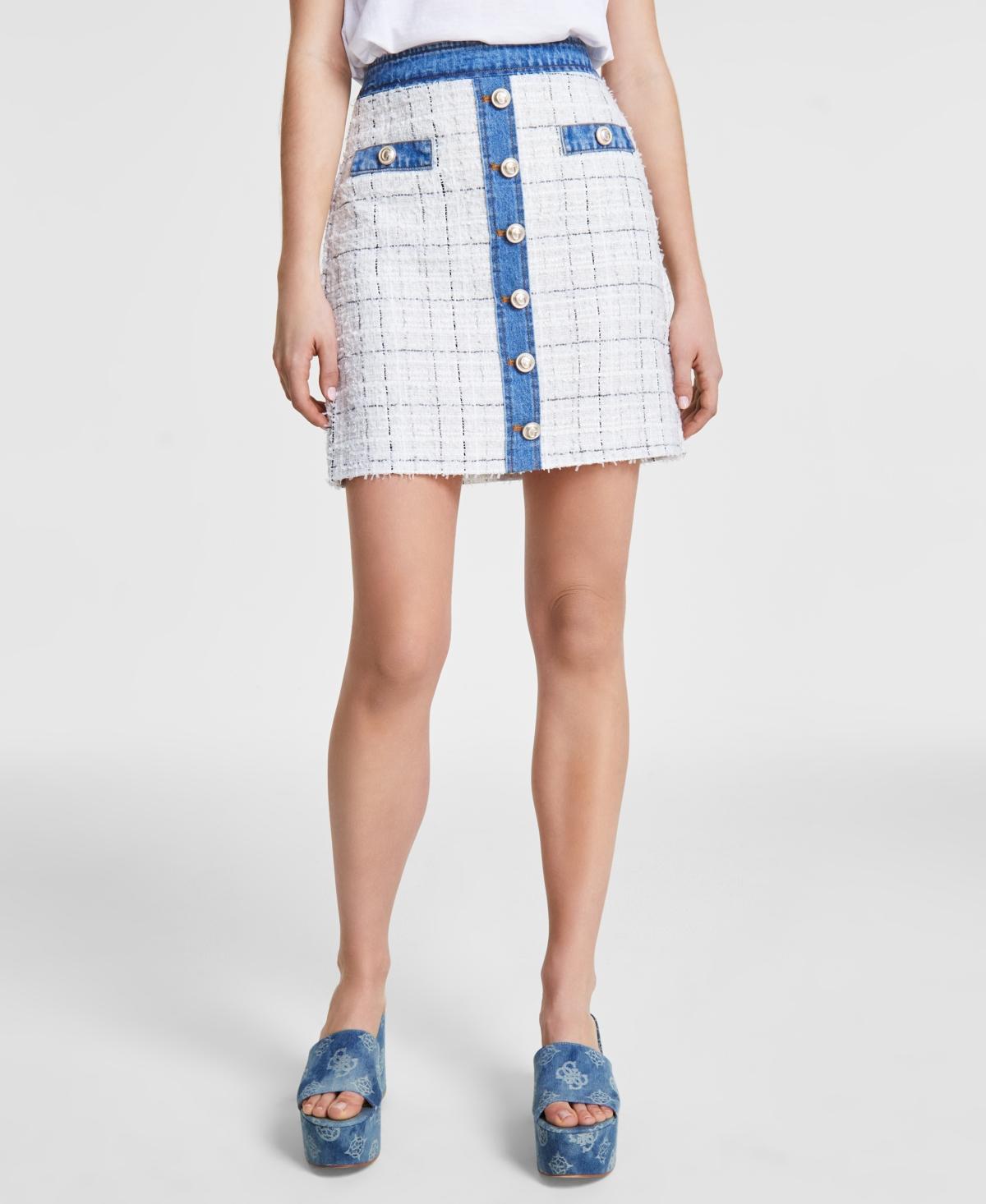 Guess Womens Natalie Tweed Mini Skirt Product Image