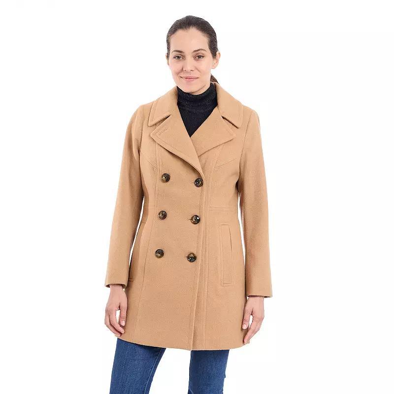 Womens London Fog Double Breasted Wool Peacoat Product Image