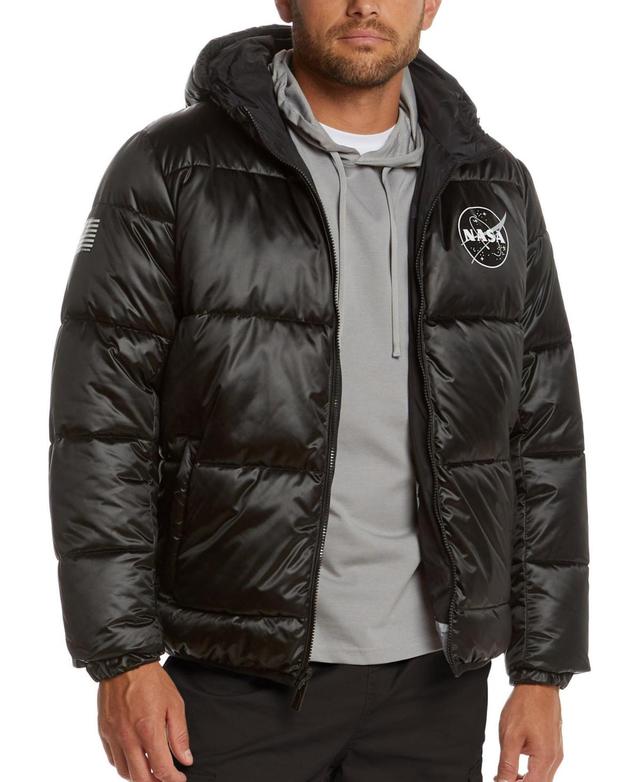 Space One Mens Nasa-Inspired Reversible Two-in-One Puffer Jacket with Astronaut Interior Product Image