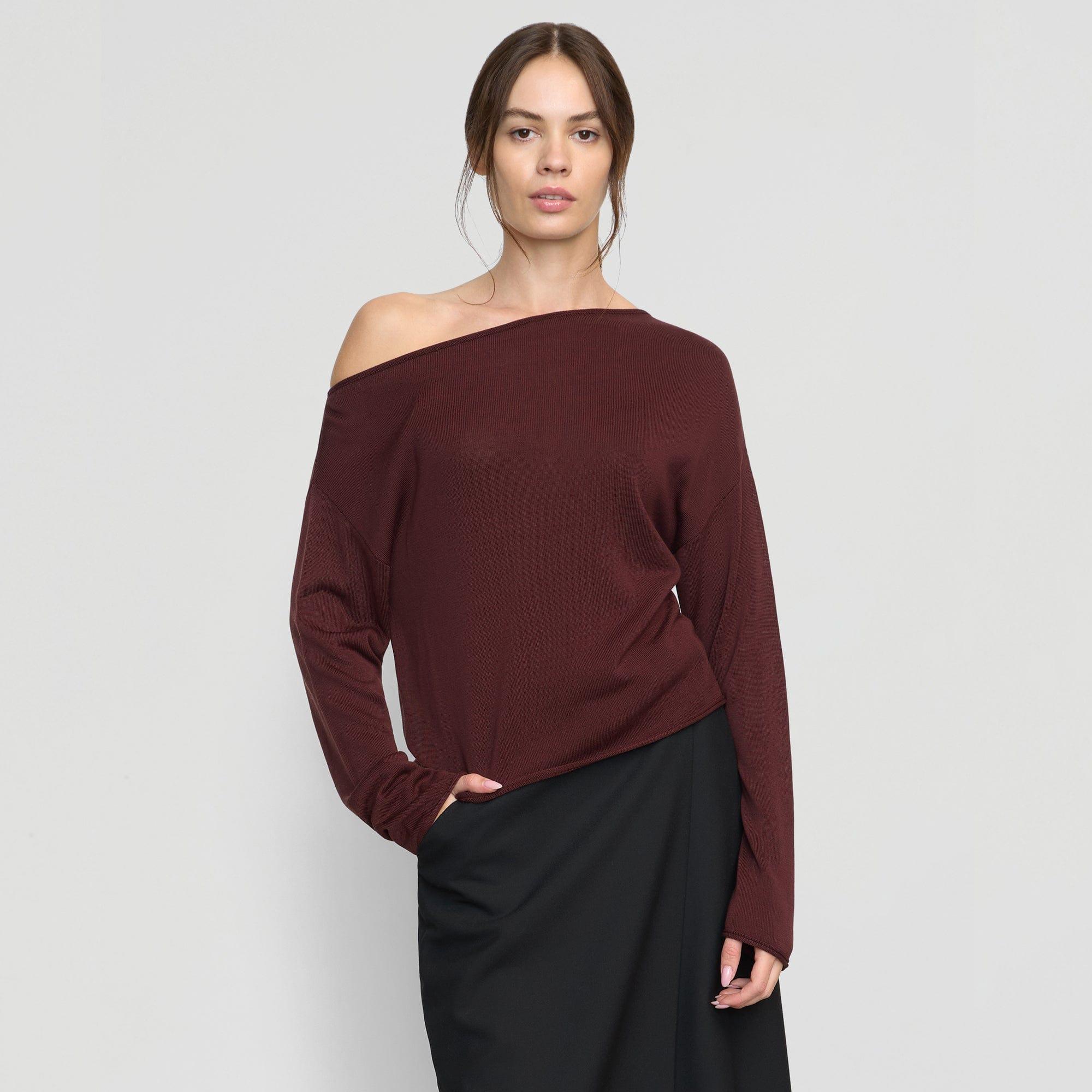 Hachi Tencel-Wool Off-Shoulder Sweater Product Image