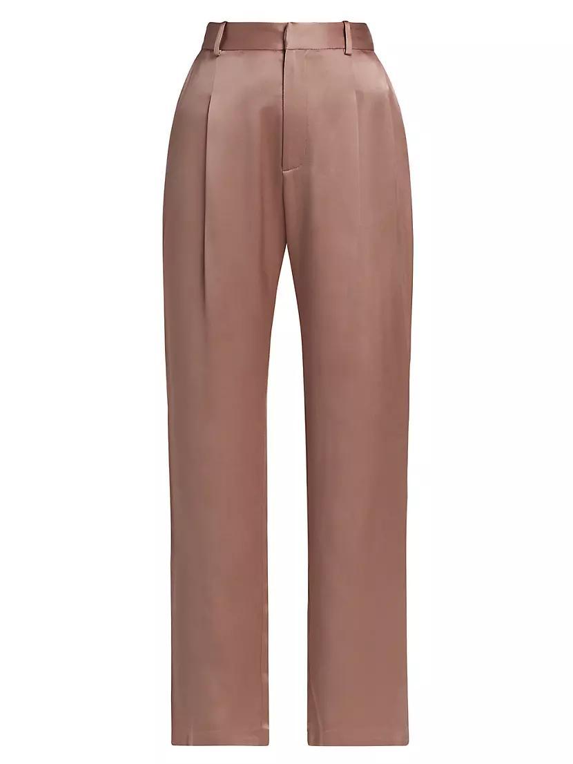 Satin Cropped Straight-Leg Pants product image